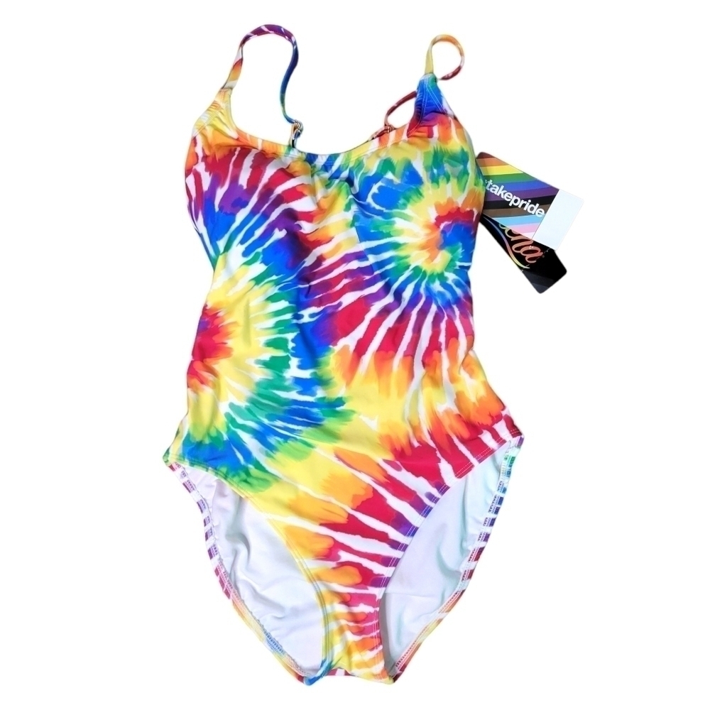 Sirena One Piece Rainbow Tie Dye #TAKEPRIDE Swimsuit - Picture 11 of 11